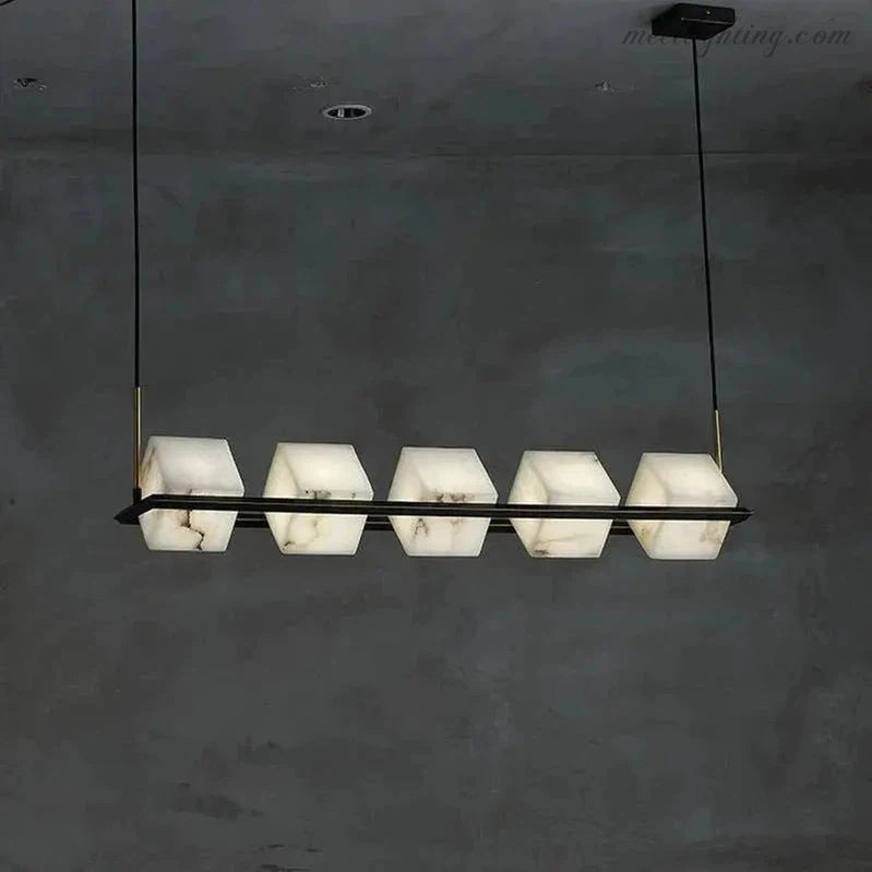Alabaster Cubic Dining Pendant Chandelier-MEET LIGHTING