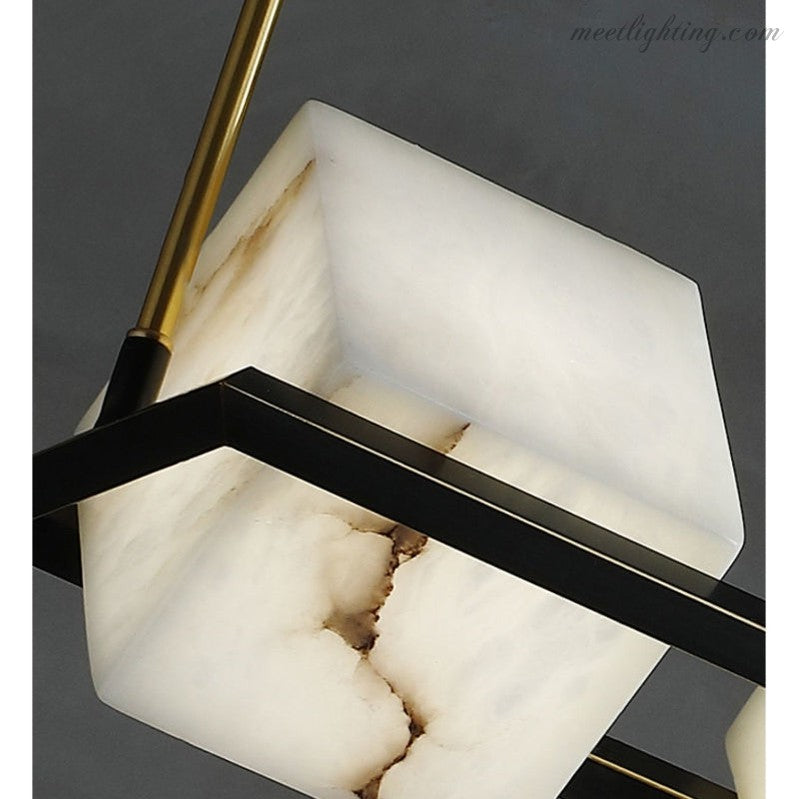 Alabaster Cubic Dining Pendant Chandelier-MEET LIGHTING