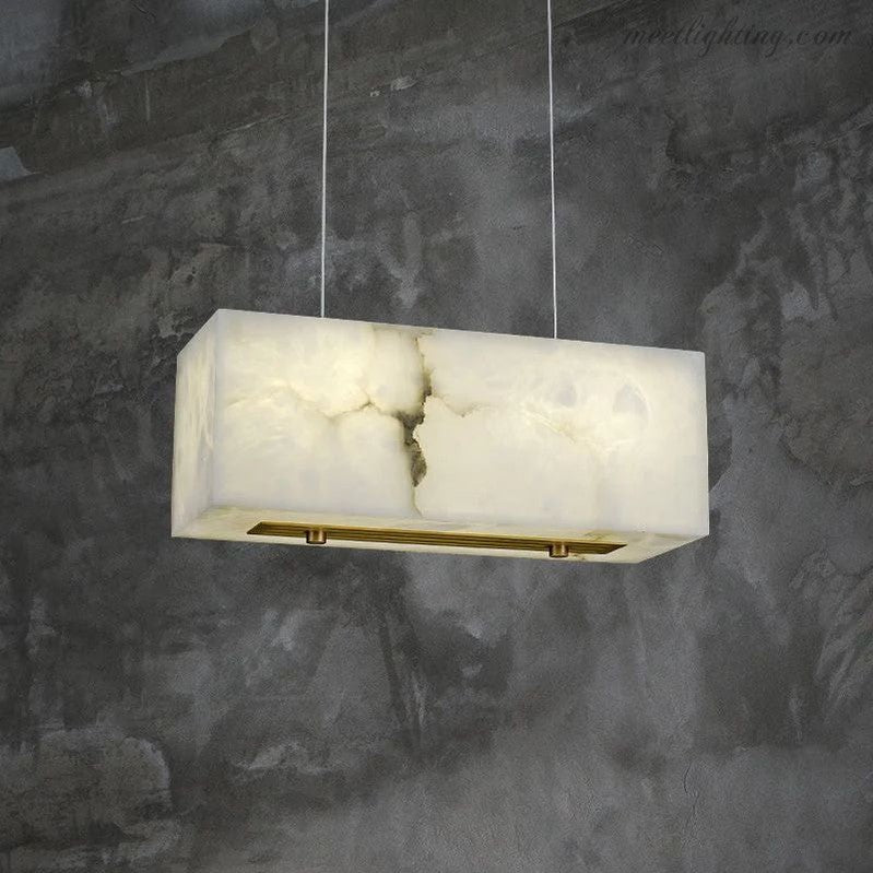 Alabaster Cubic Dining Room Chandelier-MEET LIGHTING