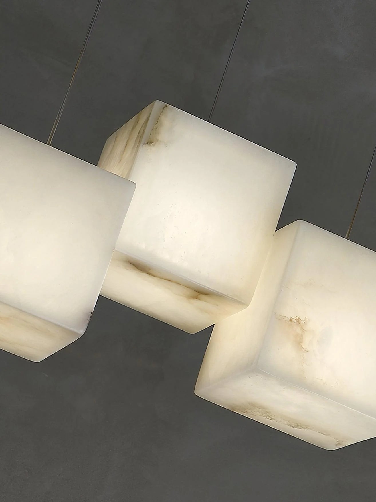 Alabaster Cubic Linear Chandelier-MEET LIGHTING