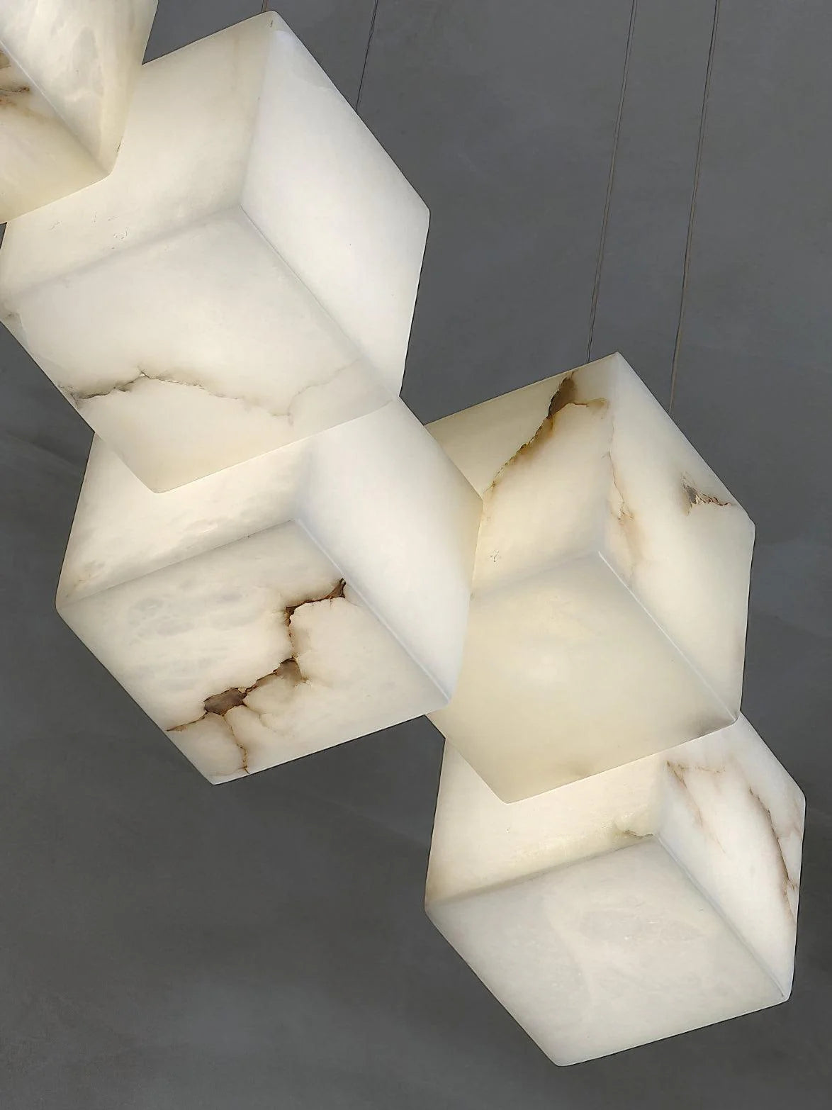 Alabaster Cubic Linear Chandelier-MEET LIGHTING