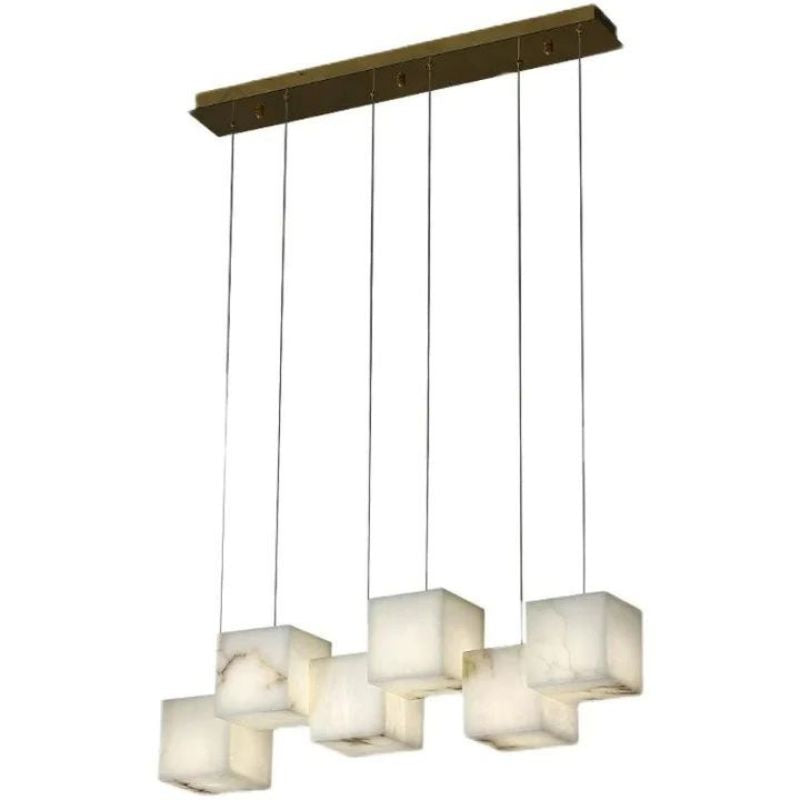 Alabaster Cubic Linear Chandelier-MEET LIGHTING