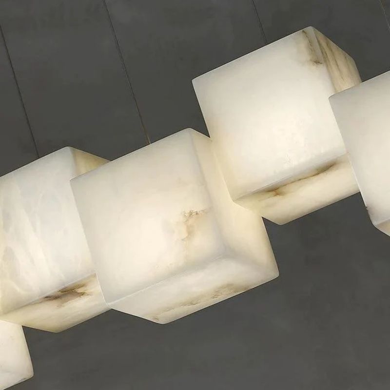 Alabaster Cubic Linear Chandelier-MEET LIGHTING