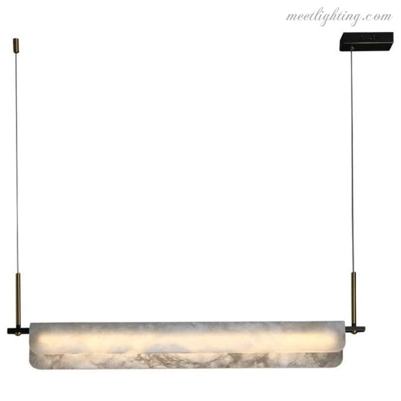 Alabaster Dining Linear Chandelier 39"L-MEET LIGHTING