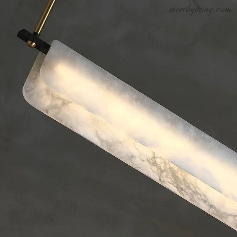 Alabaster Dining Linear Chandelier 39"L-MEET LIGHTING