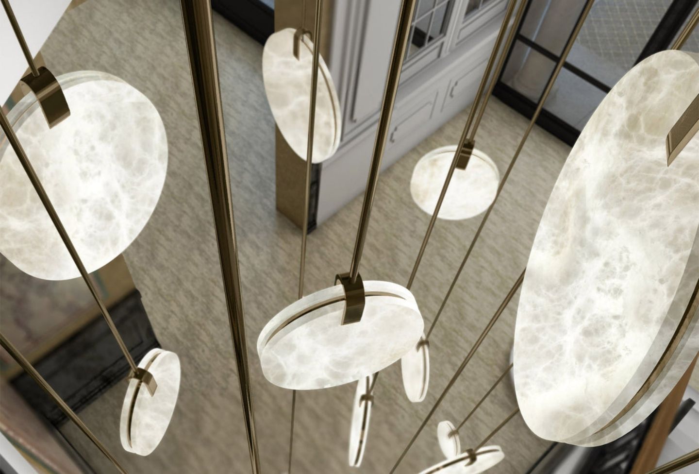 Alabaster Disc Pendant Light-Meet Lighting