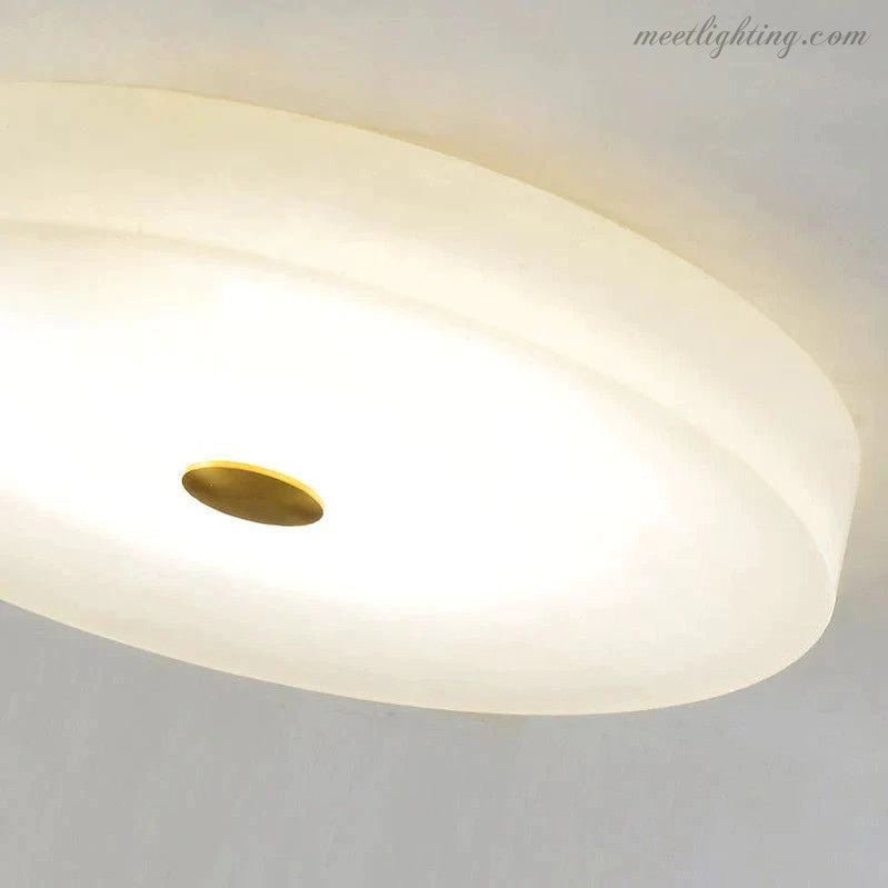 Alabaster Flush Mounted Round LED Chandelier-MEET LIGHTING