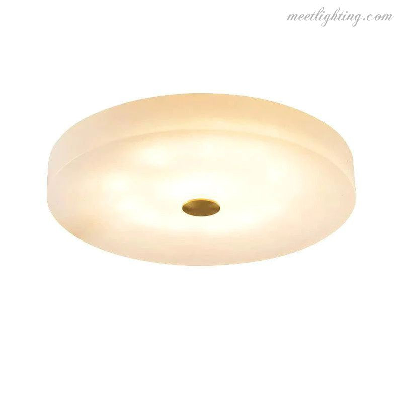 Alabaster Flush Mounted Round LED Chandelier-MEET LIGHTING