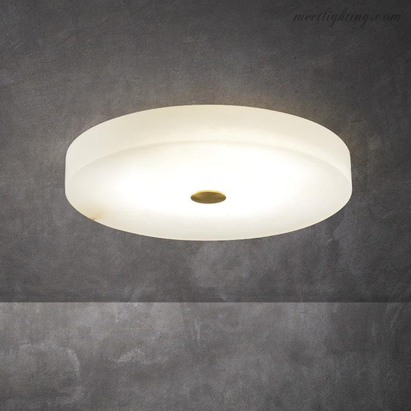 Alabaster Flush Mounted Round LED Chandelier-MEET LIGHTING