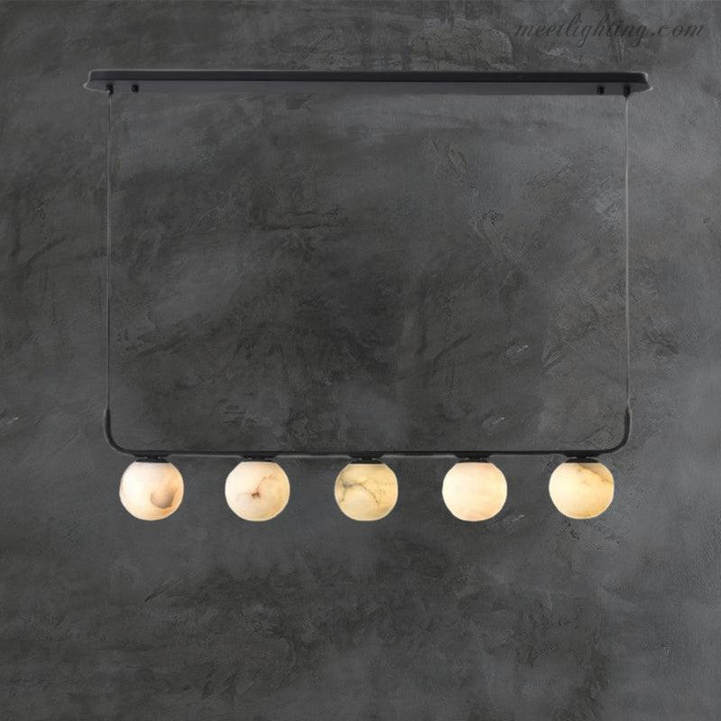 Alabaster Island Linear Chandelier 5 Lights-MEET LIGHTING