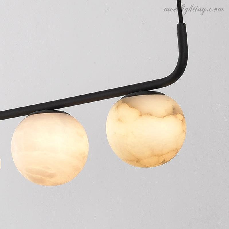 Alabaster Island Linear Chandelier 5 Lights-MEET LIGHTING