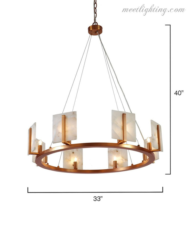 Alabaster Large Contemporary Halo Chandelier-MEET LIGHTING