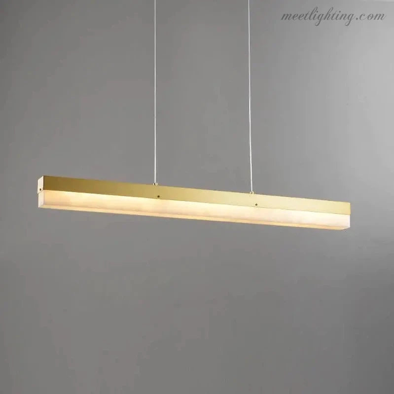 Alabaster Linear Kitchen Island Chandelier-MEET LIGHTING