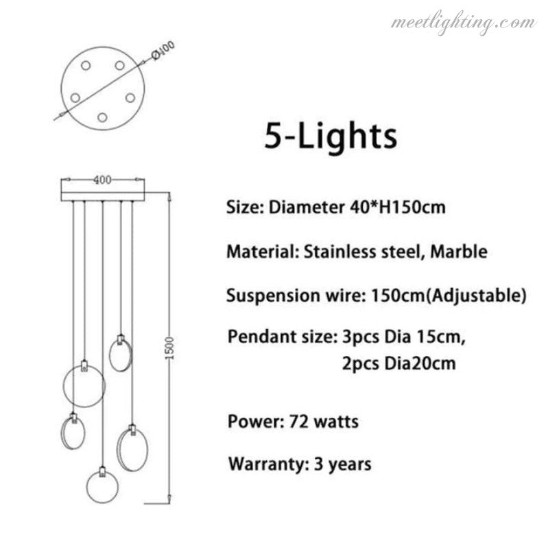 Alabaster Long Staircase Chandelier-MEET LIGHTING