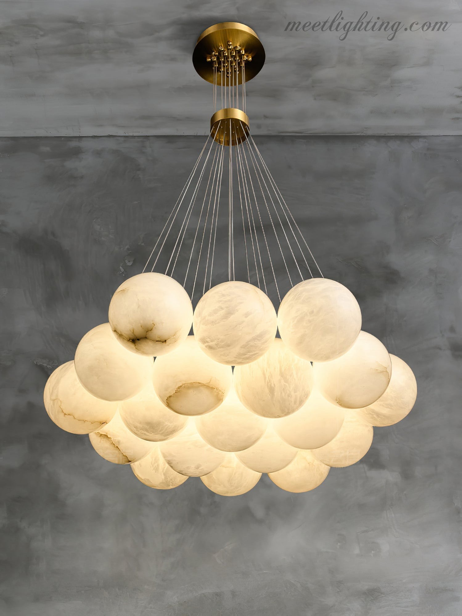 Alabaster Lunar Chandelier-MEET LIGHTING