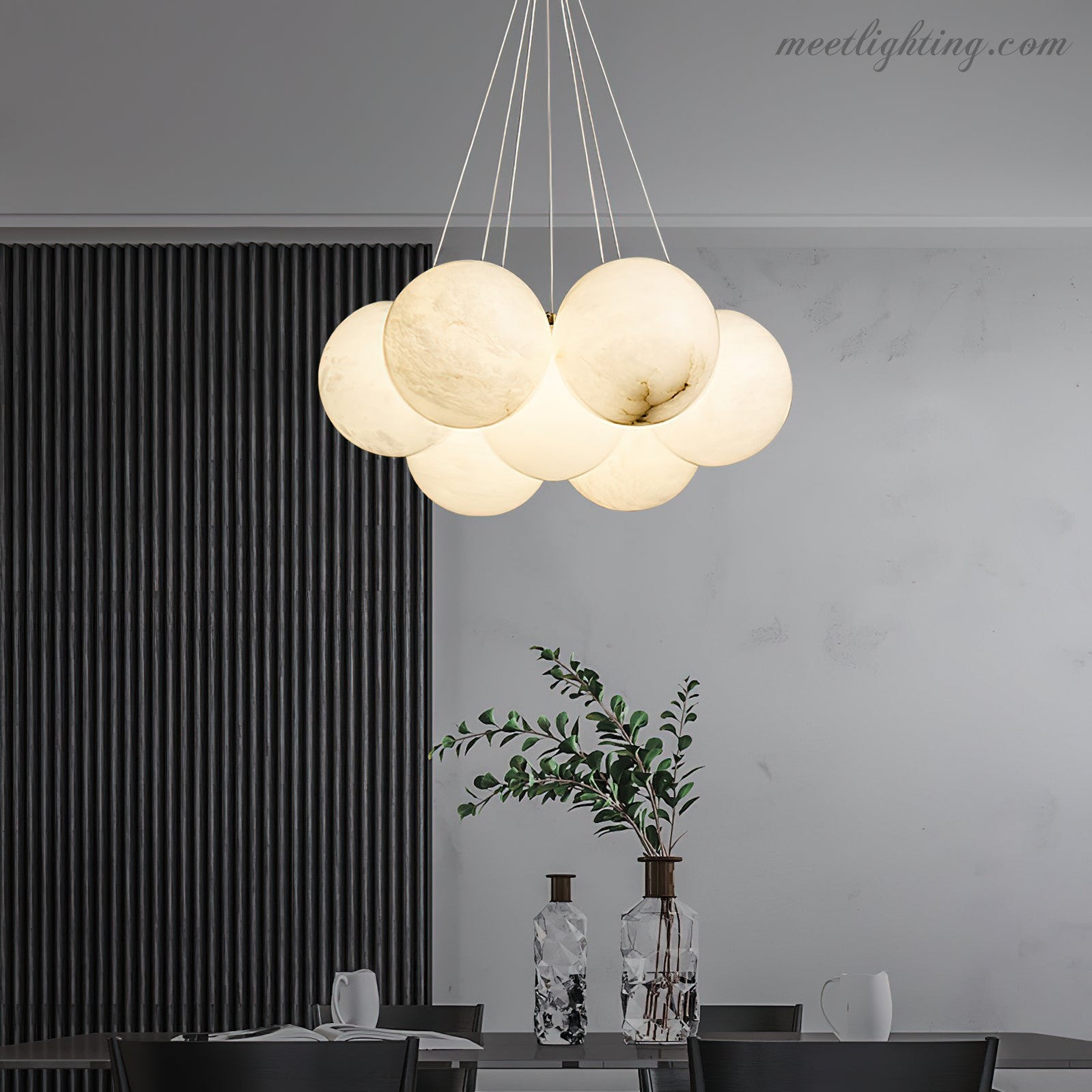 Alabaster Lunar Chandelier-MEET LIGHTING