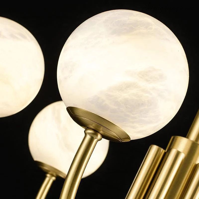 Alabaster Modern Brass Chandelier-MEET LIGHTING