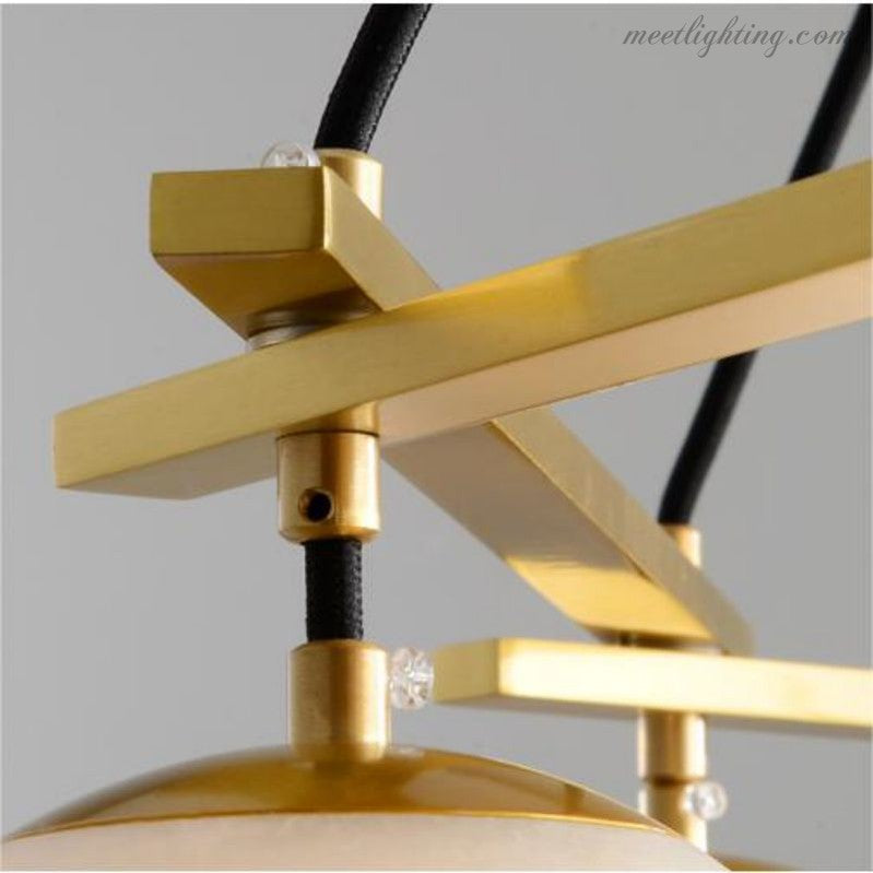 Alabaster Modern Round Ball Chandelier-MEET LIGHTING