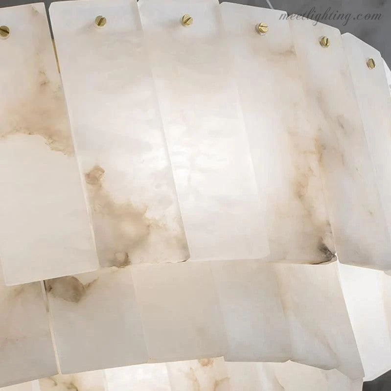 Alabaster Modern Round Chandelier-MEET LIGHTING