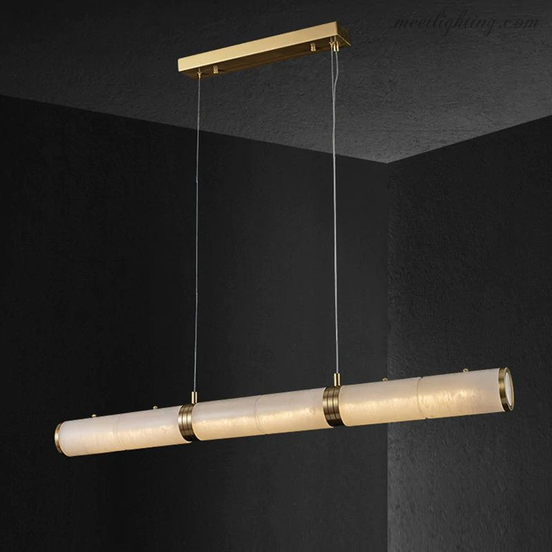 Alabaster Pillar Linear Chandelier-MEET LIGHTING