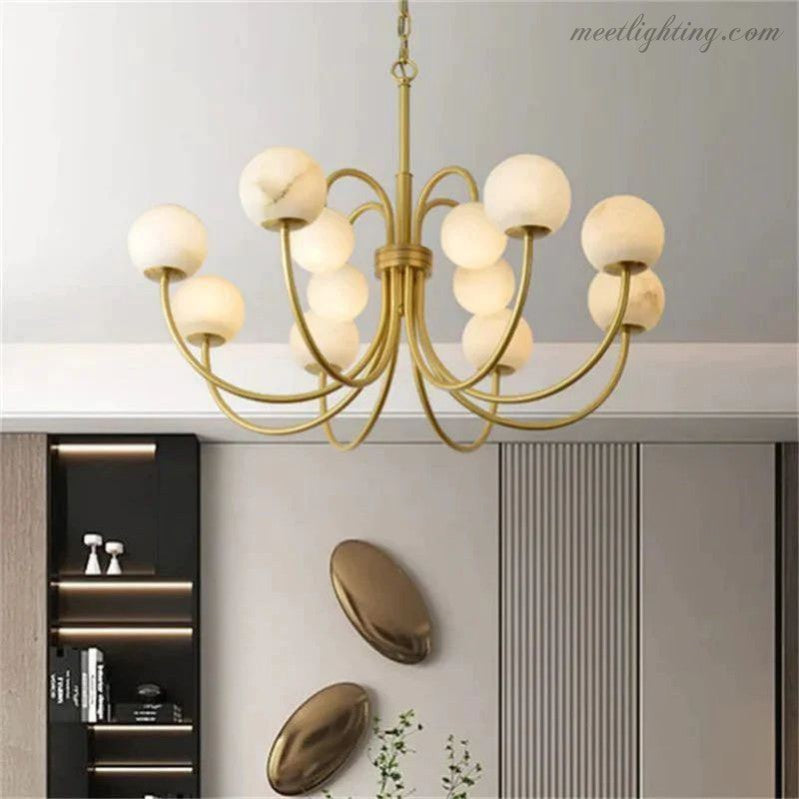 Alabaster Radial Chandelier-MEET LIGHTING