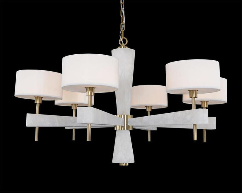 Alabaster Six-Light Chandelier-MEET LIGHTING