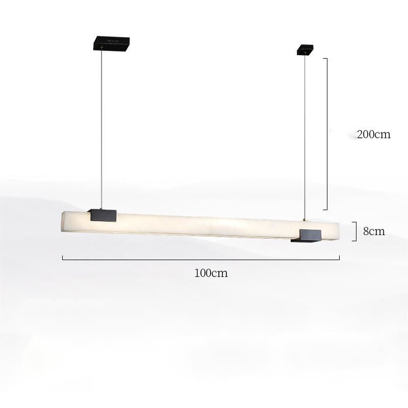 Alabaster Square Pillar Dining Chandelier-MEET LIGHTING