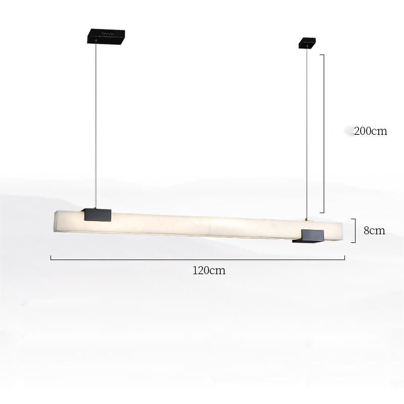 Alabaster Square Pillar Dining Chandelier-MEET LIGHTING