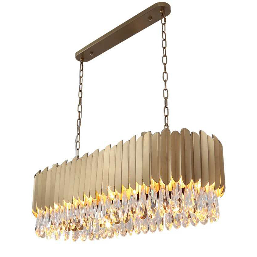 Alicante Tiered Linear Crystal Chandelier-MEET LIGHTING