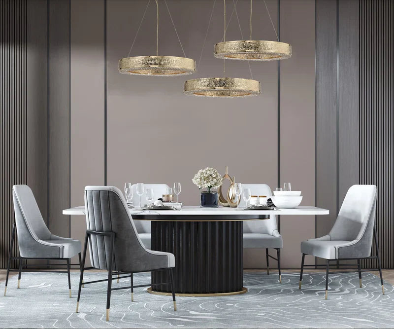 Ambrosi Round Brass Crystal Ring Chandelier-MEET LIGHTING