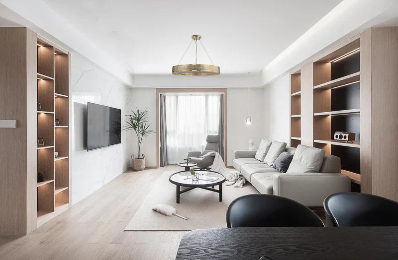 Ambrosi Round Brass Crystal Ring Chandelier-MEET LIGHTING