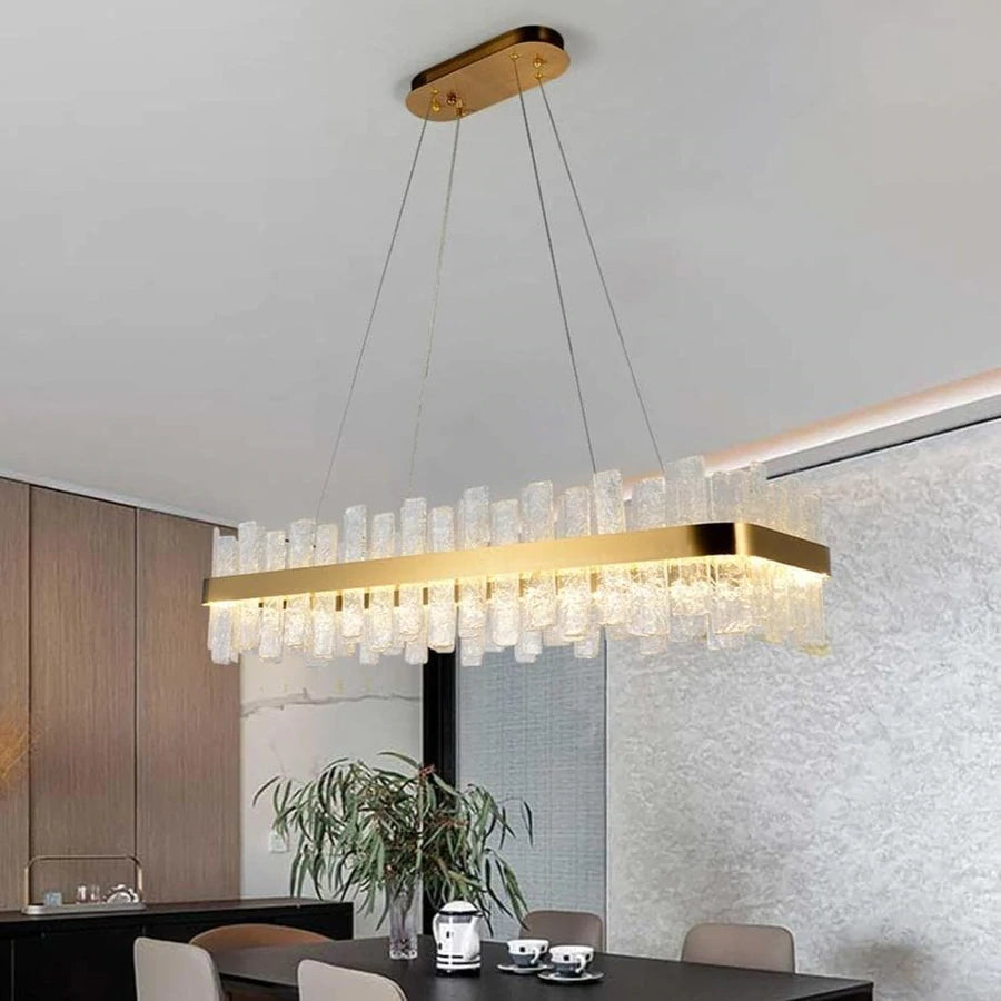 Andrea Rectangular Crystal Chandelier-MEET LIGHTING