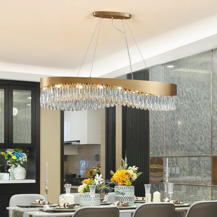Arian Oval Crystal Chandelier-MEET LIGHTING