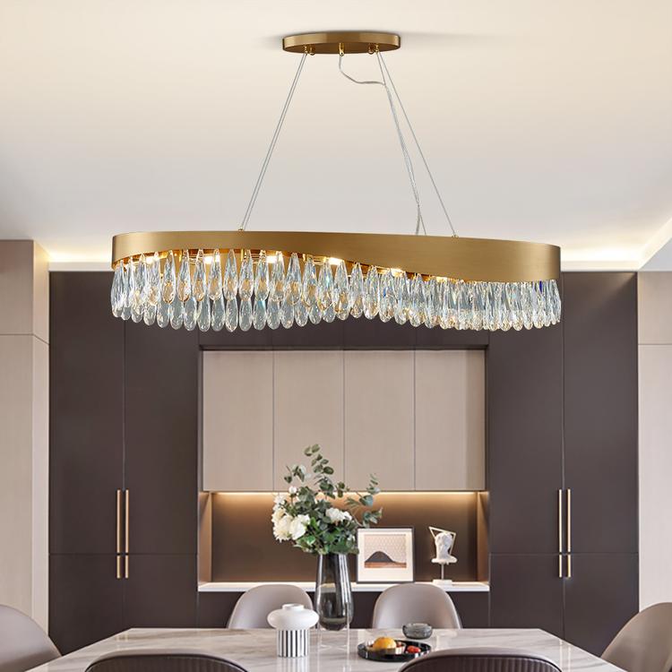 Arian Oval Crystal Chandelier-MEET LIGHTING