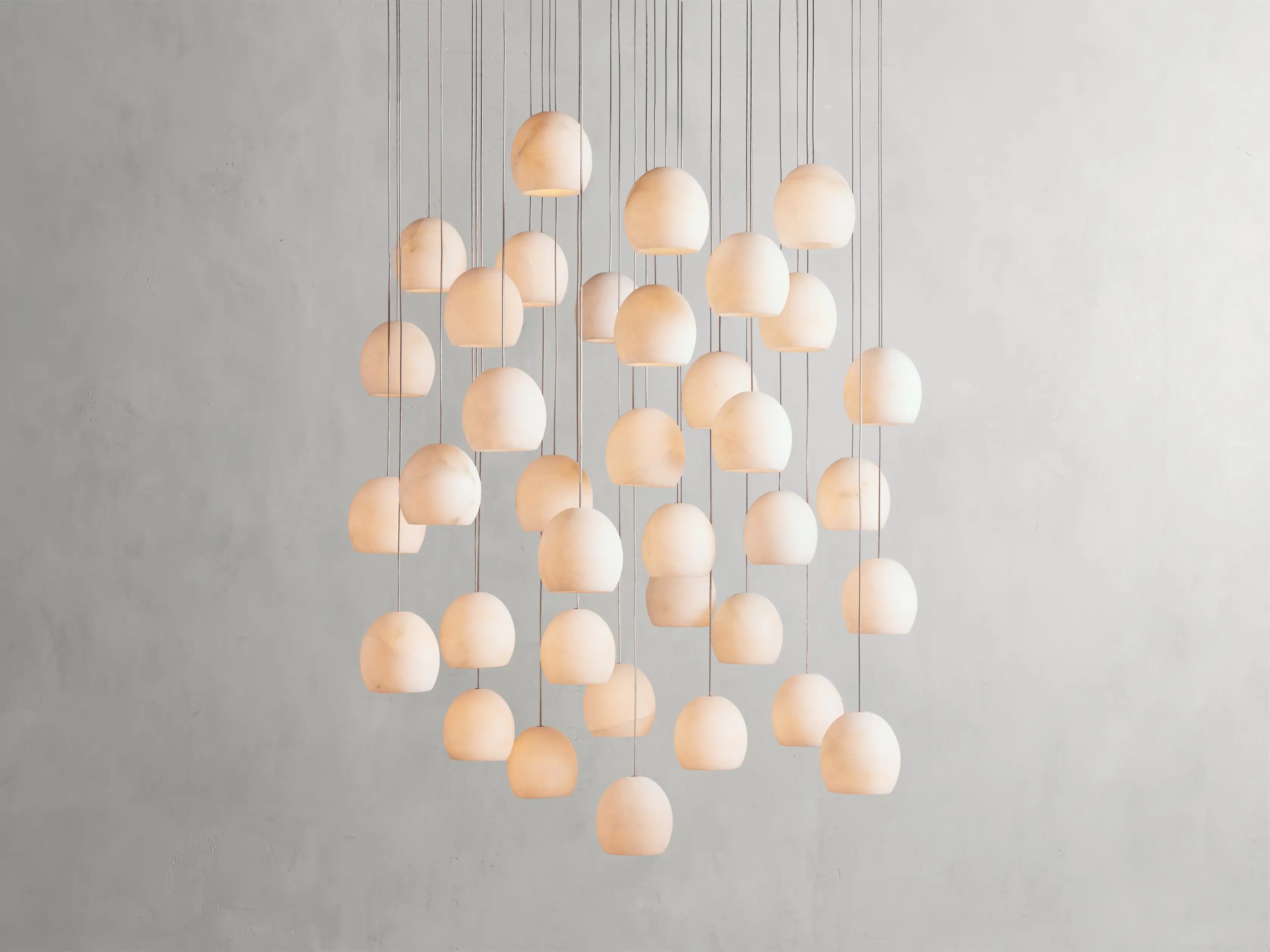 Arica Modern Round Alabaster Chandelier-MEET LIGHTING