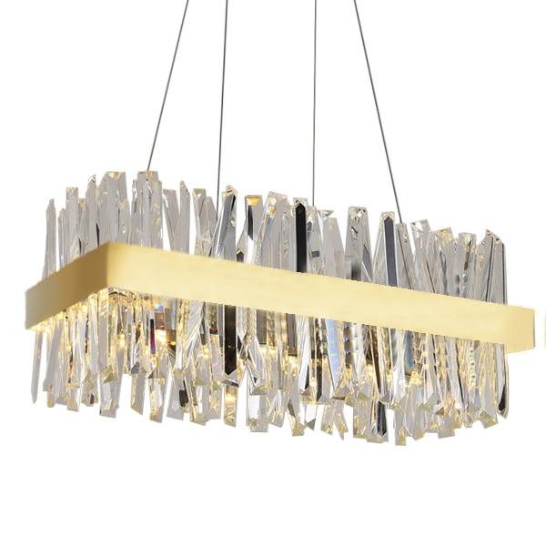 Arsenio Rectangular Crystal Chandelier-MEET LIGHTING