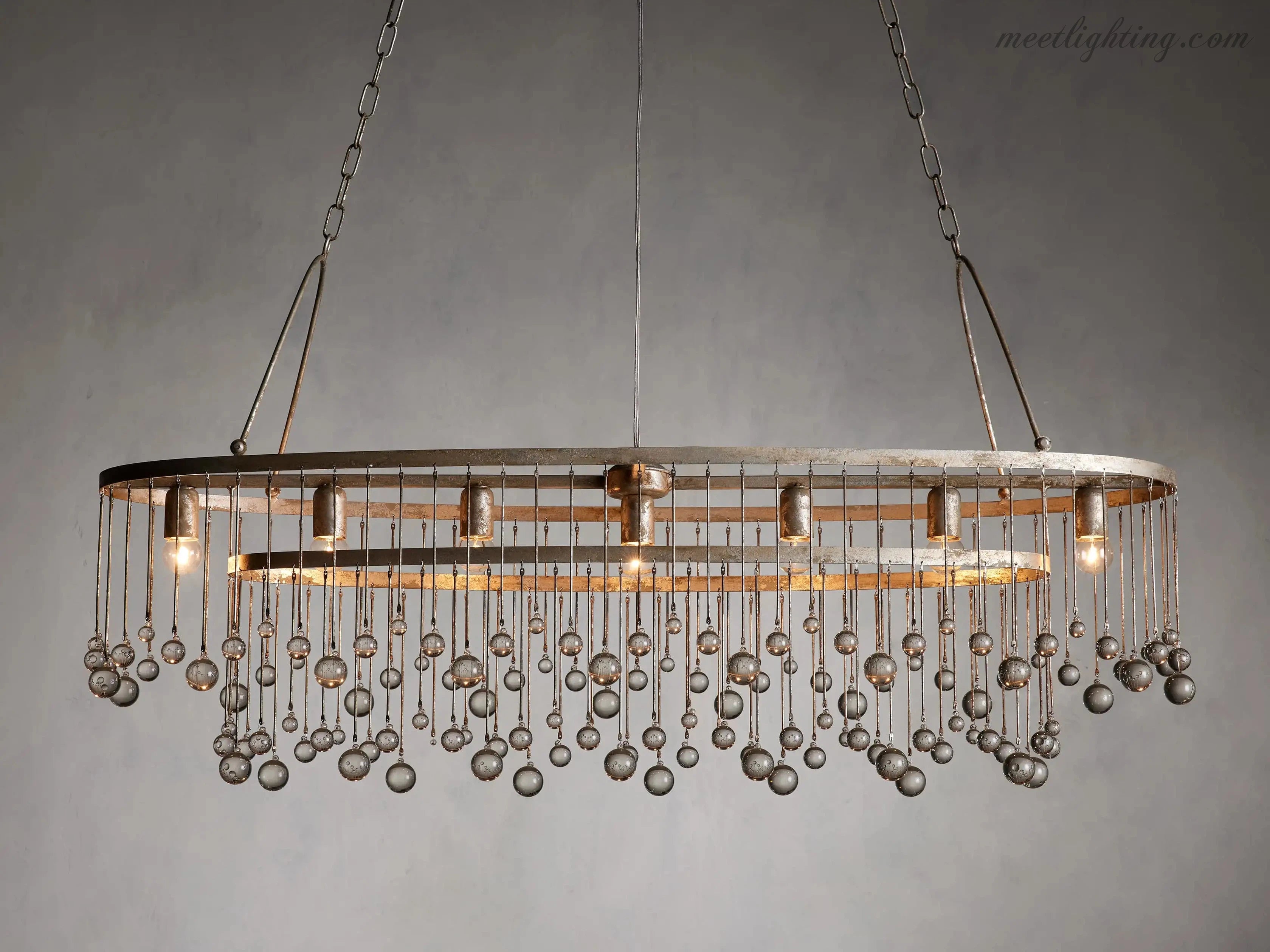Aubrey 7 Light Oval Chandelier-MEET LIGHTING