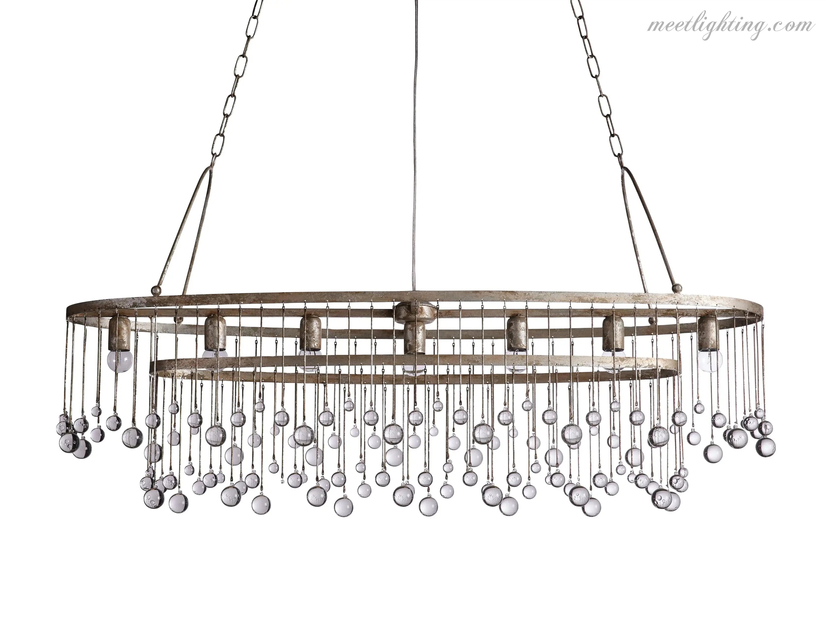Aubrey 7 Light Oval Chandelier-MEET LIGHTING