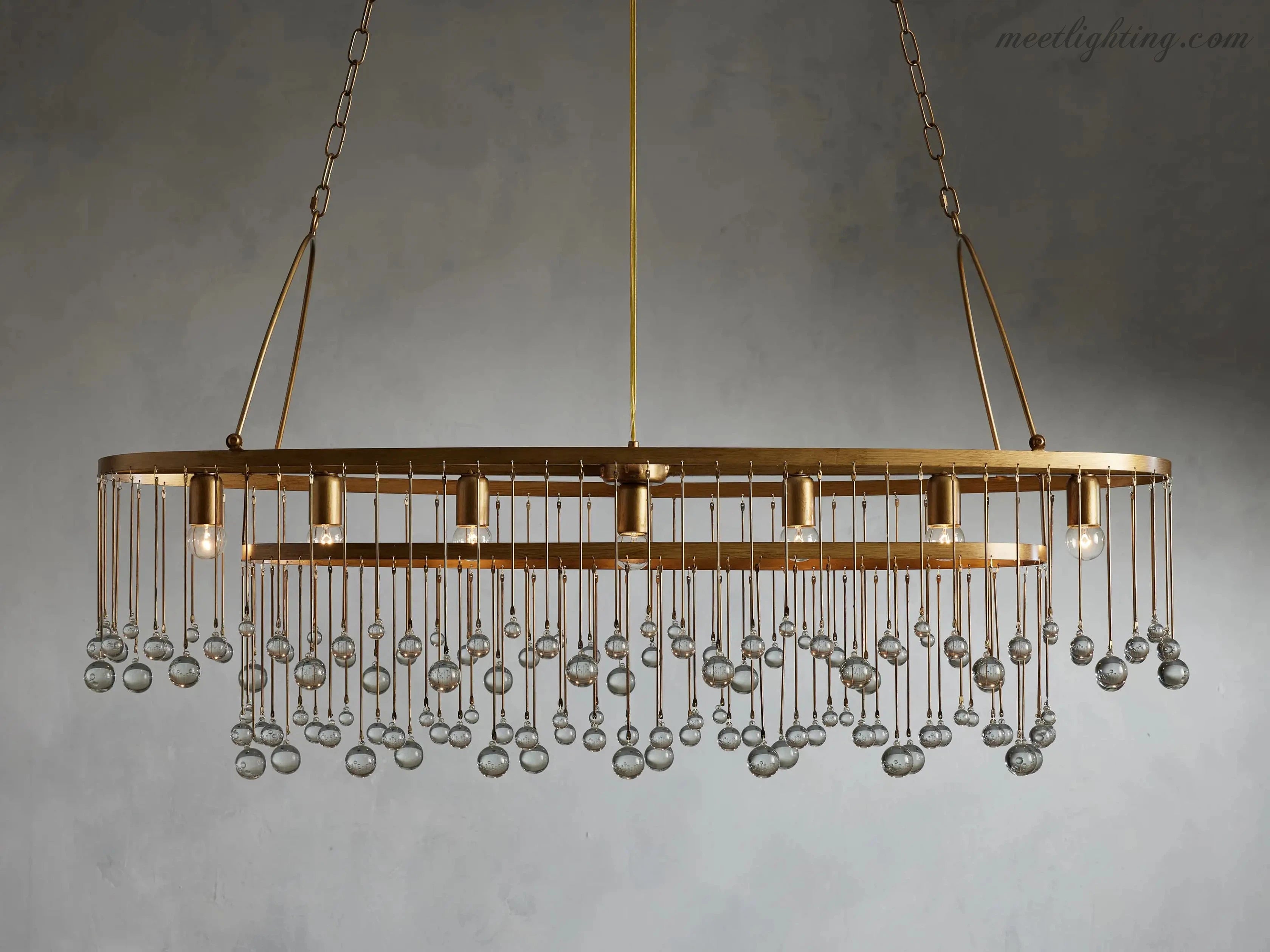 Aubrey 7 Light Oval Chandelier-MEET LIGHTING