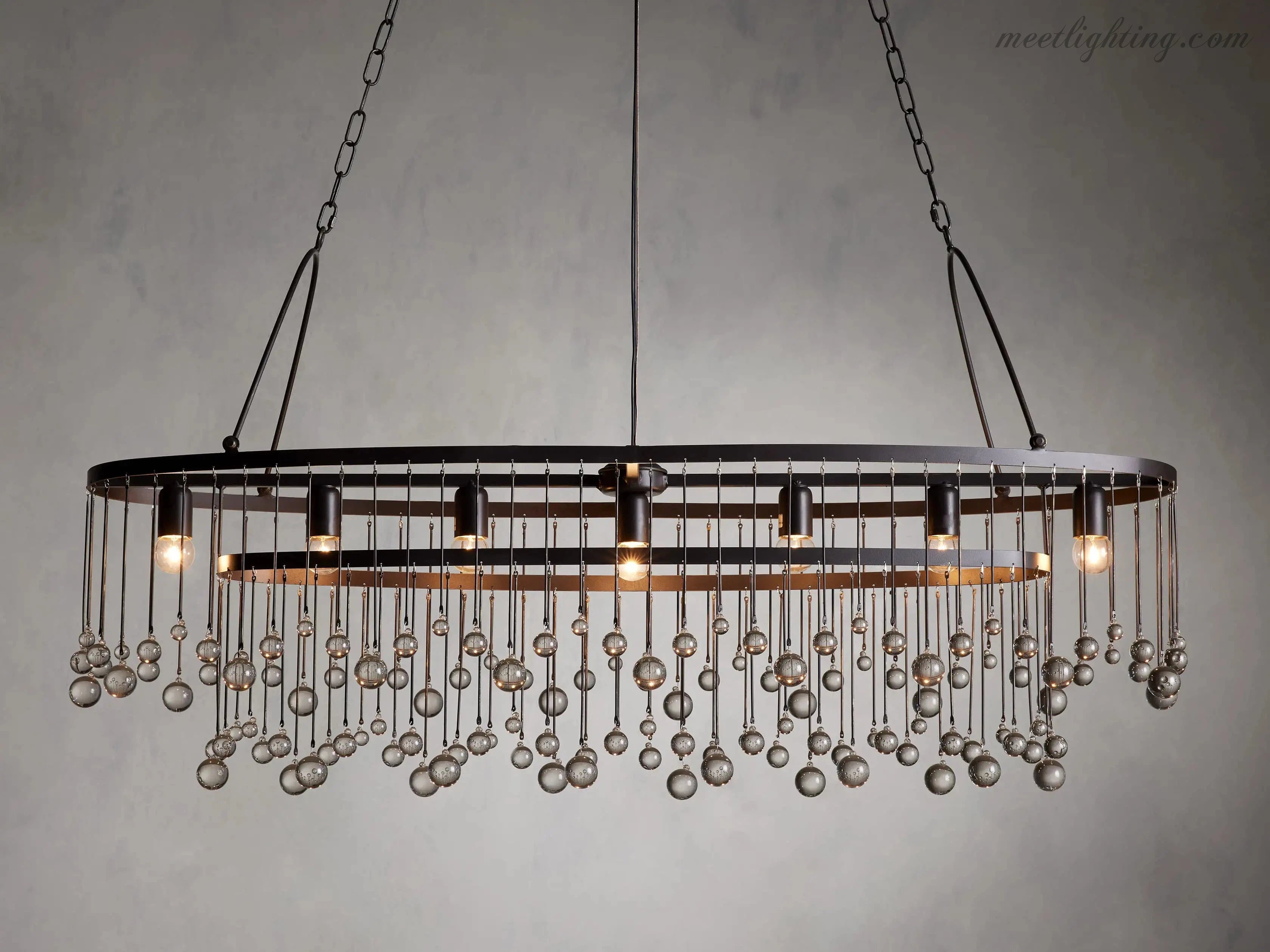 Aubrey 7 Light Oval Chandelier-MEET LIGHTING