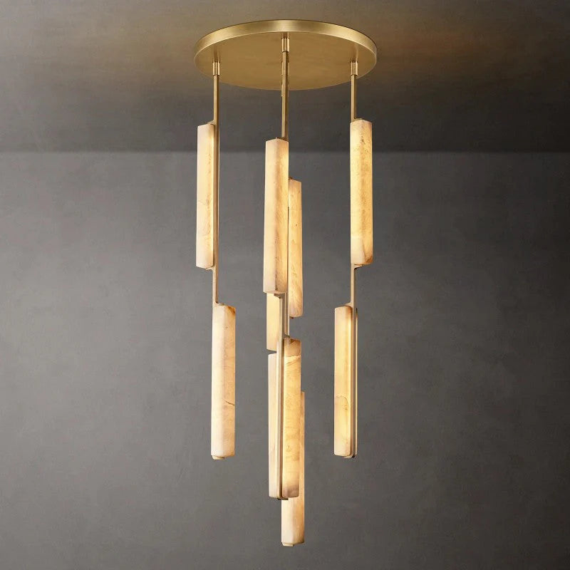 Audon Alabaster Round Chandelier-MEET LIGHTING
