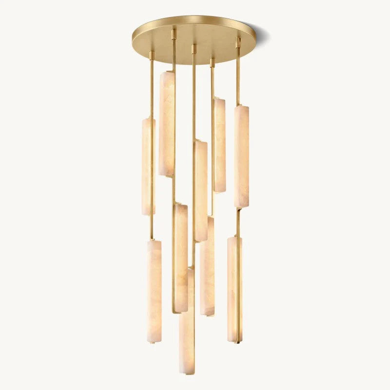 Audon Alabaster Round Chandelier-MEET LIGHTING