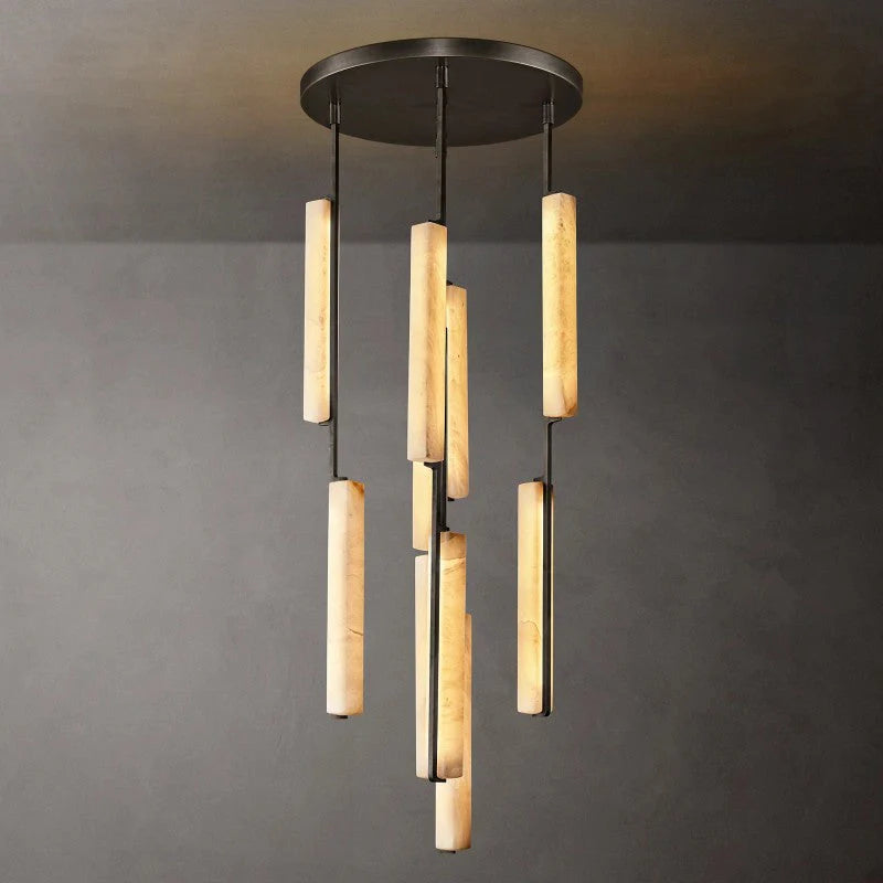 Audon Alabaster Round Chandelier-MEET LIGHTING