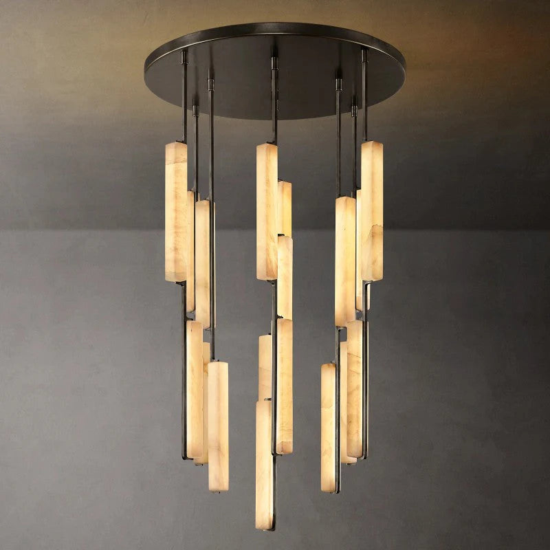 Audon Alabaster Round Chandelier-MEET LIGHTING