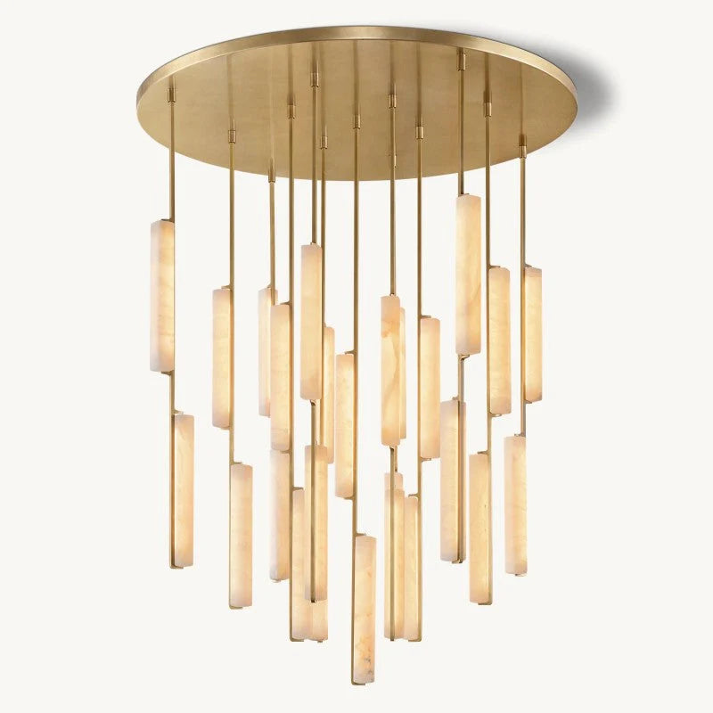 Audon Alabaster Round Chandelier-MEET LIGHTING