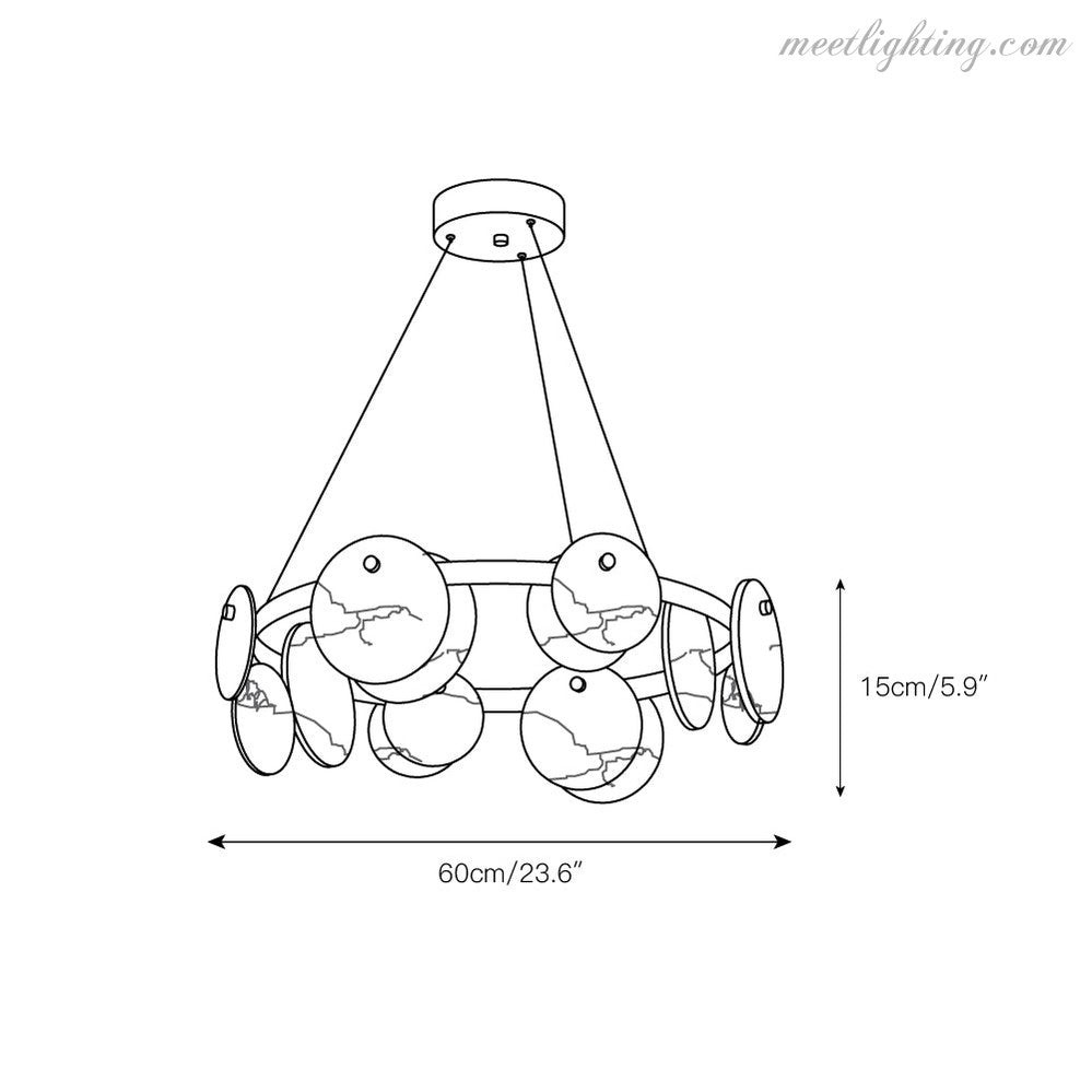 Austen Alabaster Chandelier-MEET LIGHTING