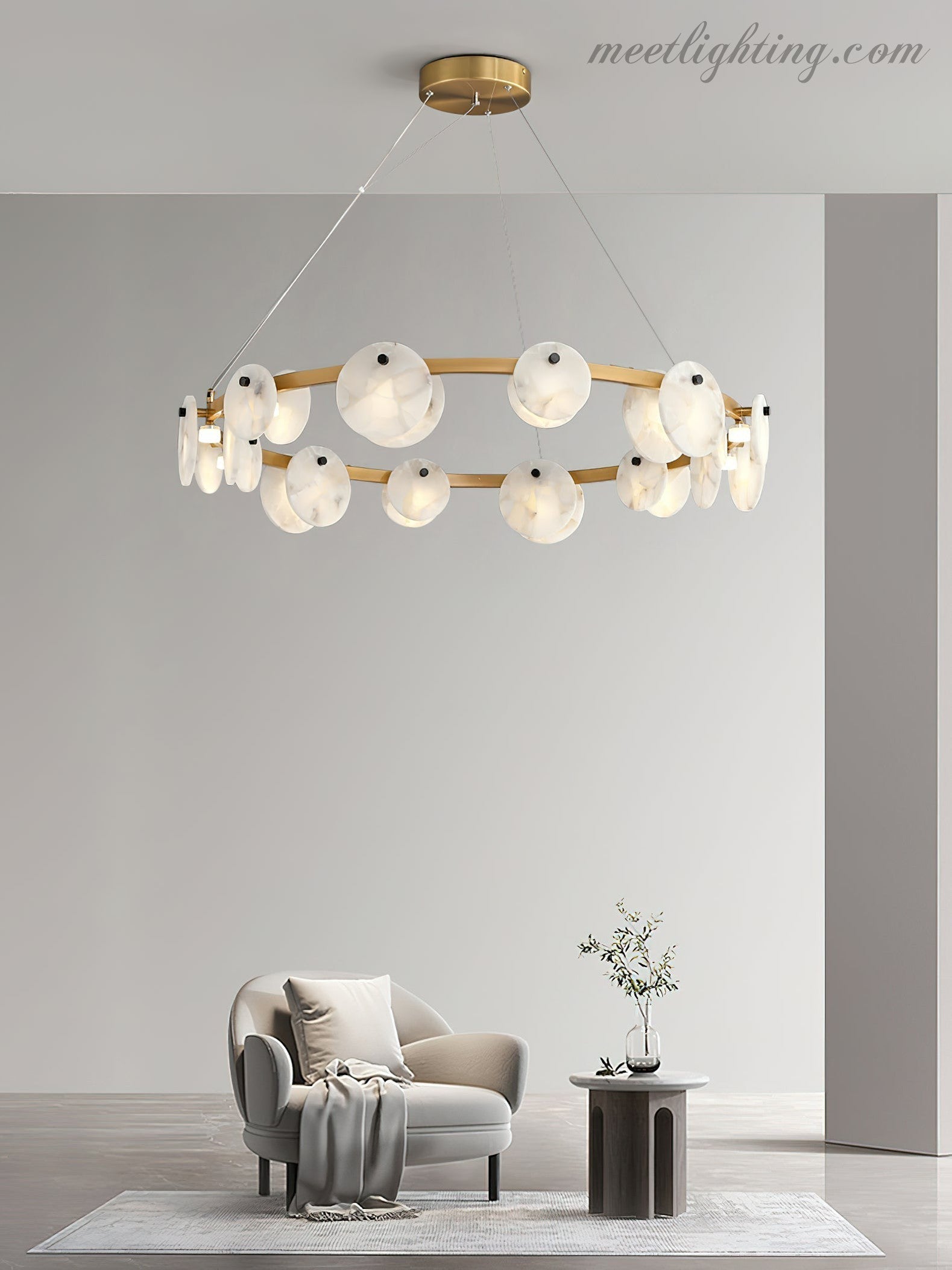 Austen Alabaster Chandelier-MEET LIGHTING
