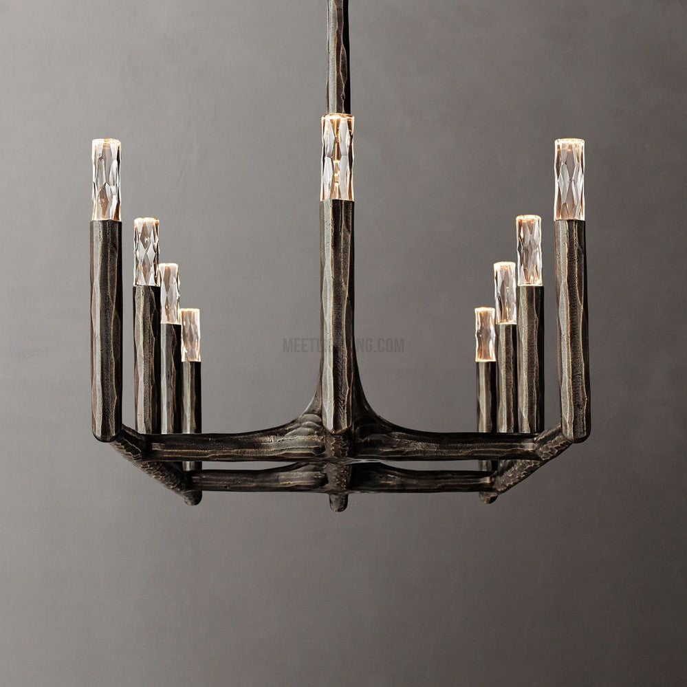 Thaddeus Forged Linear Chandelier-MEET LIGHTING