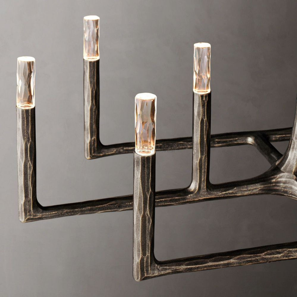 Thaddeus Forged Linear Chandelier-MEET LIGHTING