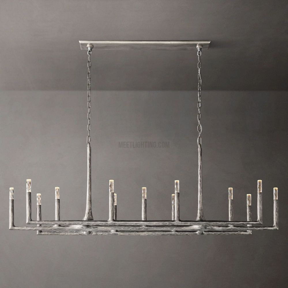Thaddeus Forged Linear Chandelier-MEET LIGHTING